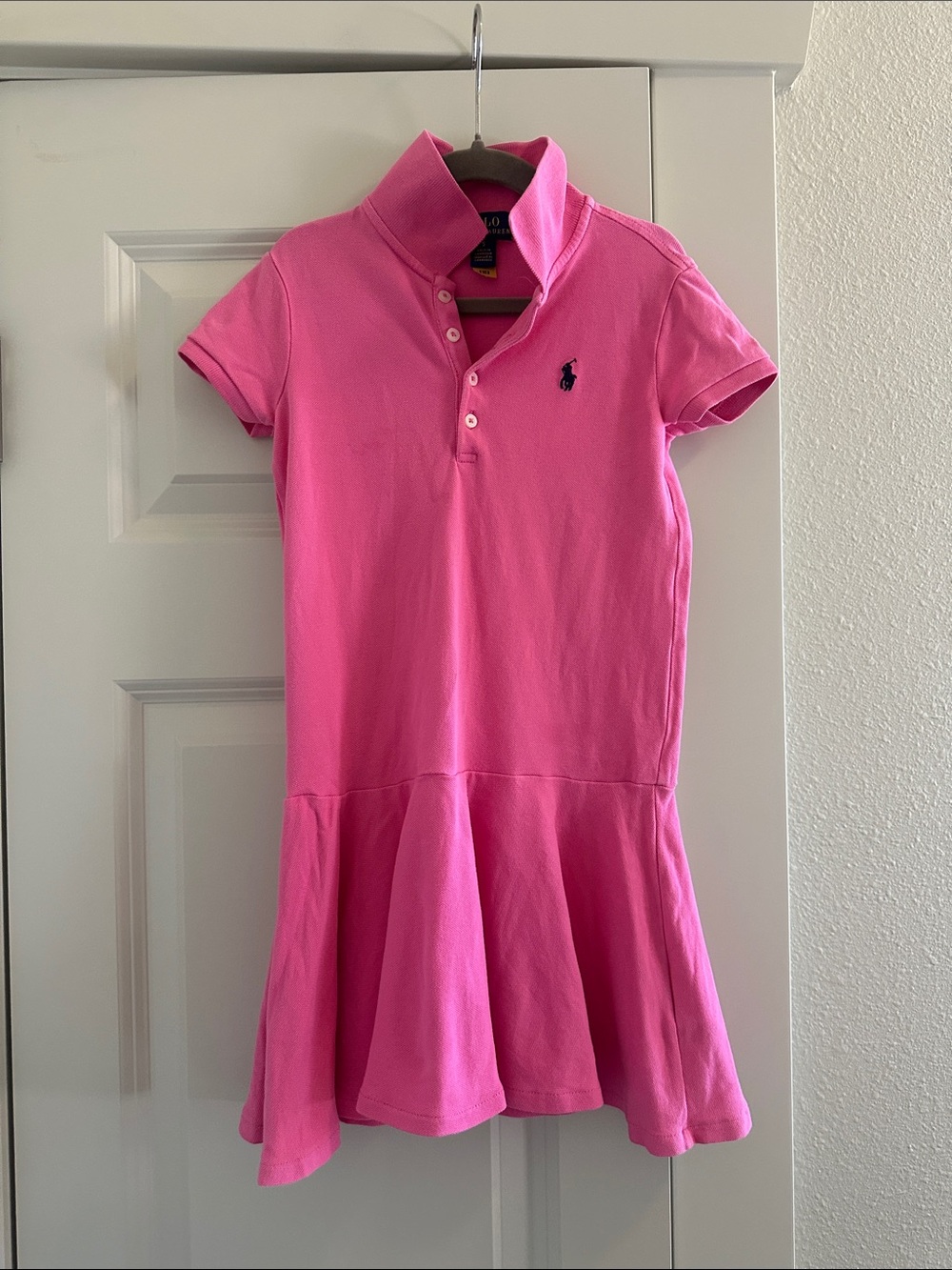 Ralph Lauren Hot Pink Polo Dress with Navy Logo